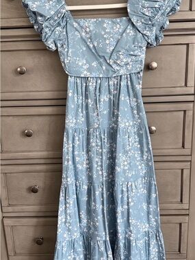 Altar'd State Blue Floral Maxi Dress